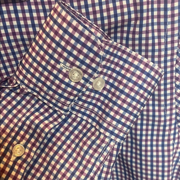 Nautica Men's Blue Purple Checkered Long sleeve dress shirt size S - Picture 5 of 10
